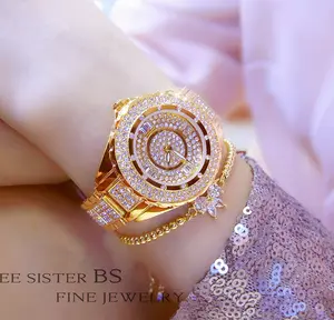 BS Bee Sister FA0917 S-reloj de cuarzo de lujo para mujer, relojes de pulsera de acero inoxidable con diamantes, moda femenina