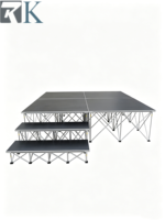 Scène mobile en aluminium et contreplaqué 4ft*4ft avec support en aluminium pour mariages, spectacles, expositions et événements musicaux