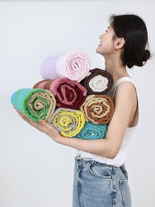 <span class=keywords><strong>Serviette</strong></span> de bain en coton peigné de qualité supérieure, à boucles longues, teinte en fil, jacquard, très absorbante, douce pour la peau, pour usage familial - Product Image 3