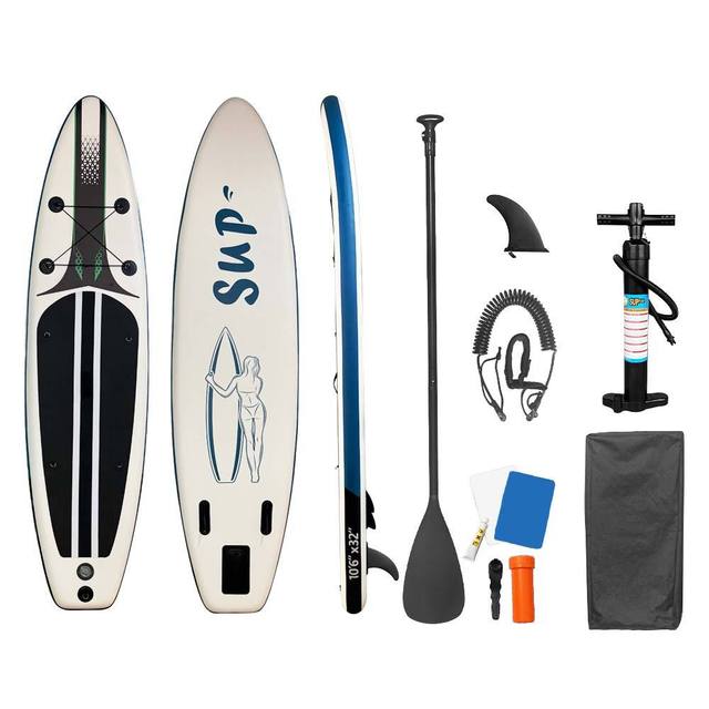 11ft 335cm Inflatable Stand Paddle Board (SUP)-PVC Material Ocean Waters Use Includes Pump Repair Kit Beginner-Friendly