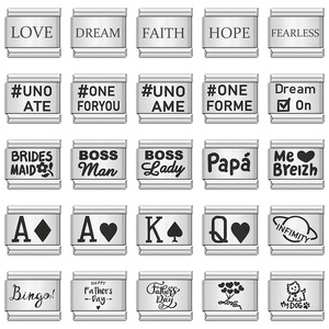 Stainless Steel Rectangle Laser Engraved Bracelet Modules For DIY Italian Bracelet Making Accessories - Product Image 1