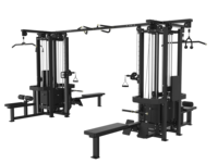 FEIFANHONGYU Machine de musculation multifonction 8 stations avec Lat Pulldown, Rame assise, Crossover par câble et Poulie réglable