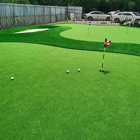 Gazon synthétique imperméable spécial pour green de golf, terrain de gateball, gazon artificiel coloré pour sites sportifs - Durable