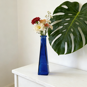 Vase en verre dégradé bleu effet goutte d'eau, bouteille haute <span class=keywords><strong>et</strong></span> étroite à col fin pour <span class=keywords><strong>fleur</strong></span> à tige unique, décoration intérieure, fournisseur en gros - Product Image 1