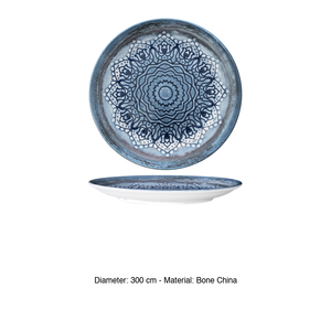 Plato de Cena Gural Blue Voyage con Impresión Digital, Porcelana Nueva, 30 cm, para Restaurante, Hotel, Vajilla al por Mayor - Product Image 3