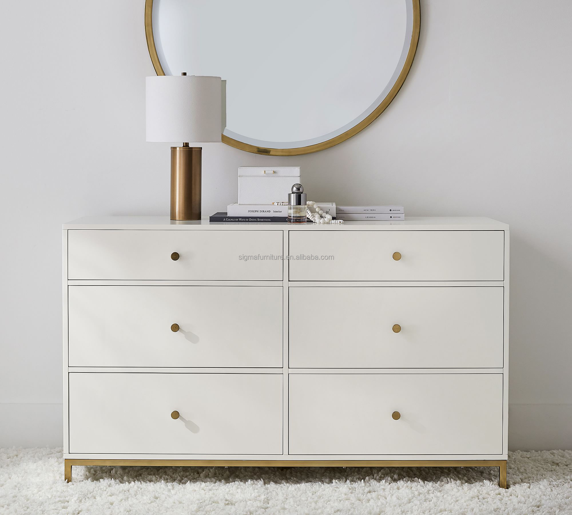 Indoor new design floating dressers 6 drawers bedroom furniture modern style customize