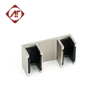 Système de porte de douche coulissante à double battant ANFU CRL en acier inoxydable poli, moderne et de luxe, à 180 degrés, pour usage hôtelier