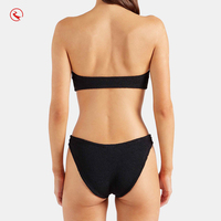 Bikini Bandeau Desain Baru 2026 Pengiriman Cepat Label Logo Kustom Ikat di Dada Pakaian Renang Bikini Kerut