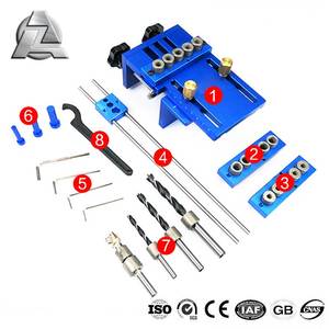 Guia de perfuração de buraco 3 em 1, localizador de carpintaria ferramenta de perfuração gabarito ferramentas manuais - Product Image 4