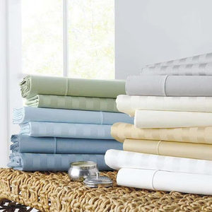 Tela de Algodón Puro a Rayas, Colores Sólidos, Tela Texturizada para Hotel, Residencia, Apartamento, Textil Suave, Ancho Personalizado - Product Image 1