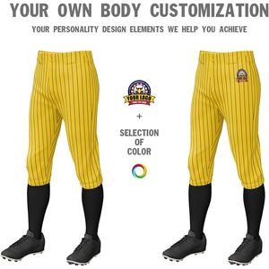 <b>Men's</b> Baseball <b>Knickers</b> Pinstripes Custom Logo Breathable Polyester Pants - Product Image 3