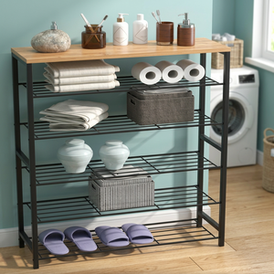 Estante de almacenamiento de 5 niveles para baño, estante metálico para baño, organizador de baño, estante de almacenamiento independiente, estante para el hogar - Product Image 1