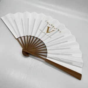 Éventail à main en bambou, tissu doré à la feuille d'or, logo personnalisé, style chinois traditionnel, haut de gamme, vintage original - Product Image 6