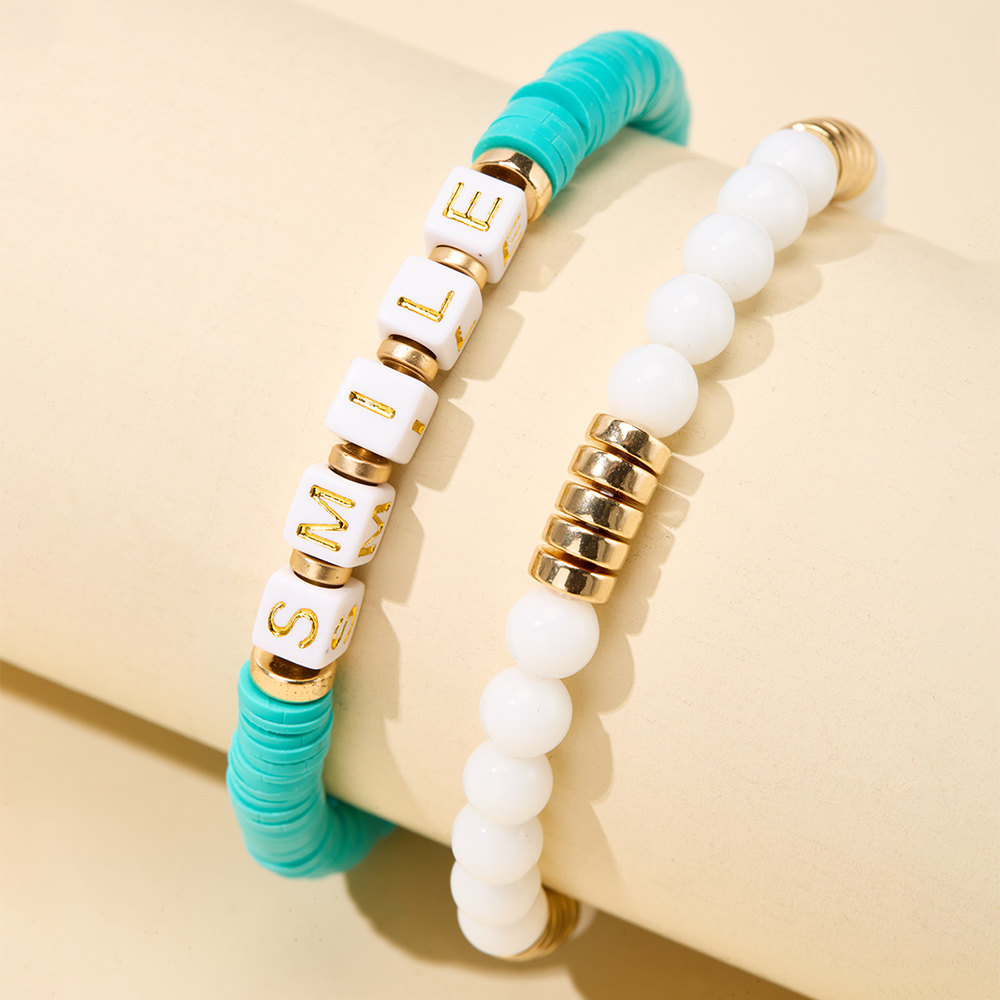 Set De 6 Bracelets Extensibles Boho En Arc-en-ciel - Perles Heishi En Argile Polymère Faits Main - Idéal été, Plage, Cadeau Amitié - 7