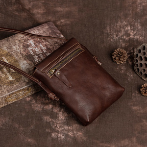 Ando <b>Bag</b> Vintage Genuine Cowhide Leather <b>Phone</b> Crossbody <b>Bag</b> Small Flap Shoulder <b>Purse</b> - Product Image 2