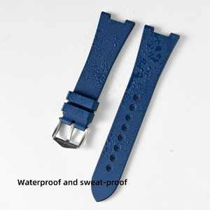 Bracelet de montre en caoutchouc FKM de luxe pour <span class=keywords><strong>Patek</strong></span> <span class=keywords><strong>Philippe</strong></span> pour Citizen, bracelet de remplacement 18 mm, bracelet de montre en fluororubber haut de gamme et souple - Product Image 3