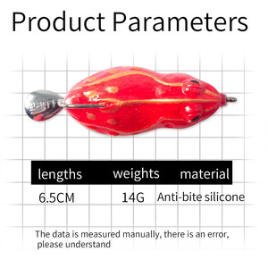 Señuelo de pesca Raid Frog de 65 mm y 14 g, cebo artificial de superficie para pesca de bagre con anzuelo simple giratorio - Product Image 4
