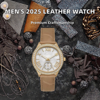 Montre Seiko à quartz haut de gamme pour homme, cadran en cristal saphir, aiguilles, résistante à l'eau, bracelet en cuir de luxe, acier inoxydable
