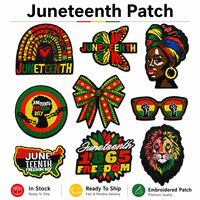 Écussons personnalisés Juneteenth en gros, badges brodés thermocollants pour la Journée de la Liberté 1865, pour vêtements DIY, prêts à être expédiés