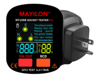 MY108B Testeur de prise Testeur de prise de courant Prise américaine Testeur de tension de mesure Test GFCI 5mA MAYILONsocketpower Soc Outlet Teste