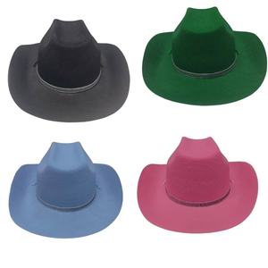 Sombrero de Vaquero de Fieltro Colorido con Banda Decorativa, Diseño Unisex Ajustable para Viajes, Fiestas y Festivales, Estilo de Moda Diaria - Product Image 2
