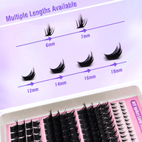 DIY Spikes Lash 320Clusters avec cils inférieurs, faux cils faits à la main en PBT, style européen pour un effet salon de cils, cils en fibres douces