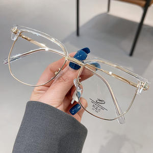 Gafas Ópticas Unisex Qianai con Montura Rectangular Irregular M4-7537 de Acetato Dorado con Protección Anti Luz Azul - Product Image 1