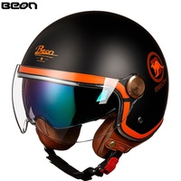 Casco Abierto BEON B-120 con Doble Visera, Homologado 3C para Bicicleta Eléctrica y Motocicleta, para Todas las Estaciones, Visera Extraíble, Forro Lavable