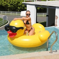 Flotteurs géants en forme de canard jaune pour adultes et enfants, personnalisables en gros - Amusement aquatique estival, fête d'anniversaire, divertissement