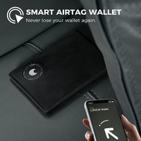 Portefeuille intelligent pour hommes de haute qualité en cuir véritable peau de cheval fou avec fermeture ouverte porte-carte RFID court et portefeuille GPS