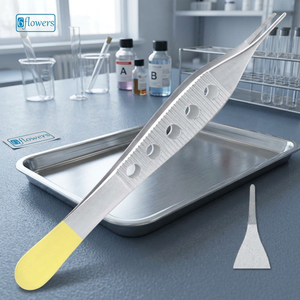 Pinzas Quirúrgicas 6flowers de Acero Inoxidable con Punta de Precisión y Mango Amarillo para Operaciones Médicas, Instrumento de Clase I con Certificación CE - Product Image 3