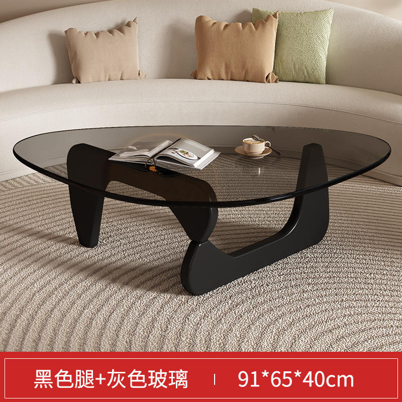 Finition gris verre avec pieds en bois massif noir (taille moyenne)