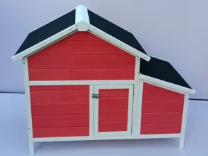 XPT054 Holz-Haustierkäfig Hühnerkoffer rote Farbe für Außenhof-Bauernhaus