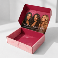 Caja de Envío Corrugada Rosa con Impresión UV Personalizada al por Mayor para Pequeñas Empresas, para Empaque de Extensiones de Cabello y Pelucas