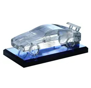 Elegante Graveren 3d Laser Kristal Auto Model Hot Koop Tafel Ornament Crystal Glas Model Geschenken Beeldjes