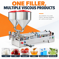 Machine de distribution manuelle pneumatique à double cylindre, horizontale, quantitative, haute précision, pour pâte de verre, huile et sauce chili