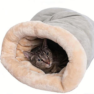 Cama para Mascotas Moderna, Semi-cerrada, de Terciopelo de Algodón, Cálida, Desmontable y Lavable, para Perros y Gatos - Product Image 1