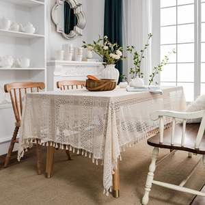 <span class=keywords><strong>Mantel</strong></span> de Lujo Decorativo <span class=keywords><strong>para</strong></span> <span class=keywords><strong>Mesa</strong></span> de Comedor, Oficina o Hogar, de Encaje de Algodón Crochet, Color Blanco Beige, Venta al por Mayor - Product Image 5