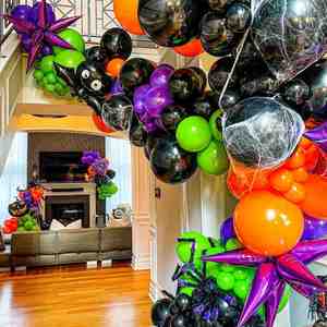 Halloween <b>Balloon</b> Garland <b>Arch</b> Kit with Bat Spider Foil <b>Balloons</b> Explosion Star Foil <b>Balloons</b> <b>for</b> Halloween Party Decoration - Product Image 3
