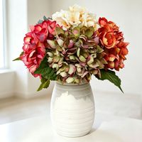Buket Bunga Sutra Hydrangea Kecil Lolita Monet untuk Dekorasi Pernikahan Luar Ruangan, Bunga Tiruan Kelas Atas