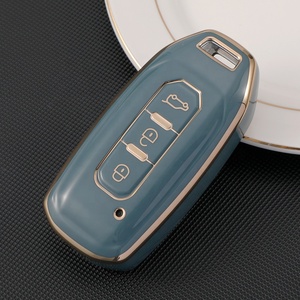 Protecteur de clé de voiture en TPU Gold Edge pour Ford Territory 2023 <span class=keywords><strong>2022</strong></span> 2021 <span class=keywords><strong>Titanium</strong></span> EV Key Keyless 3 Button Car Key Holder - Product Image 5