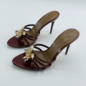 Sandali da <span class=keywords><strong>Donna</strong></span> con Tacco Alto e Fiore Metallizzato, Mules Stiletto Francesi, Ciabatte Aperte, <span class=keywords><strong>Scarpe</strong></span> da Sera per Feste, Vendita all'Ingrosso - Product Image 6