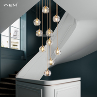 Luminaire suspendu pour salle à manger intérieure, lustre pour salon, luminaire suspendu pour hôtel, appartement, villa, escalier, plafonnier LED