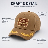 Casquette de baseball en coton kaki, style tropical côtier, avec broderie et impression en relief, design de logo sur la visière, 6 panneaux, fermeture métallique, pour vacances et plage, OEM