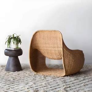 Chaise longue de jardin en rotin naturel de qualité supérieure, canapé d'extérieur moderne en osier, chaise longue ergonomique tressée pour balcon, jardin, mobilier de resort - Product Image 3