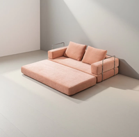 Sofá Cama Convertible de Espuma Comprimida de Dos Plazas para Apartamento, Sala de Estar o Dormitorio, Mueble Lavable de Alta Resiliencia