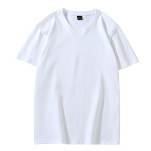 T-shirt noir pour homme, coupe classique, 100% coton tricoté 240g, uni imprimé, manches courtes, col rond, streetwear personnalisé, décontracté, anti-plis - Product Image 1