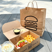 Sac en papier personnalisé pour emporter, pour poulet frit, burger, poisson et frites, emballage alimentaire pour les en-cas de rue, pour la restauration rapide