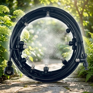Système <span class=keywords><strong>de</strong></span> brumisation à basse pression noir <span class=keywords><strong>de</strong></span> 20 m pour l'été, brumisateur d'eau extérieur pour patio et <span class=keywords><strong>jardin</strong></span> - Product Image 1