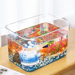 Aquarium PET personnalisé avec cadre en aluminium, aquarium, réservoir anti-chute, reptile transparent, poisson rouge et tortue, réservoir anti-chute